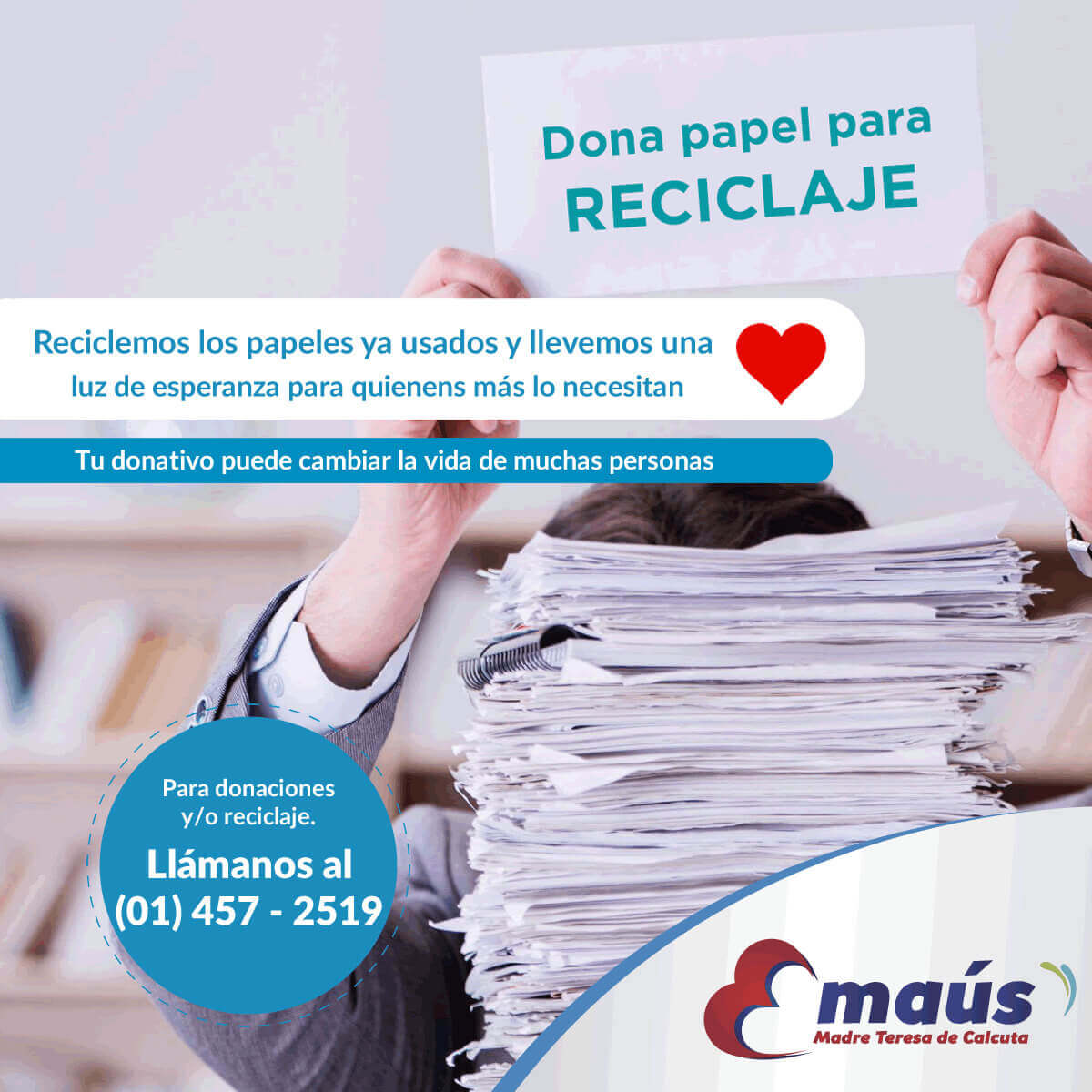 Reciclaje Papel Emaús Madre Teresa Calcuta