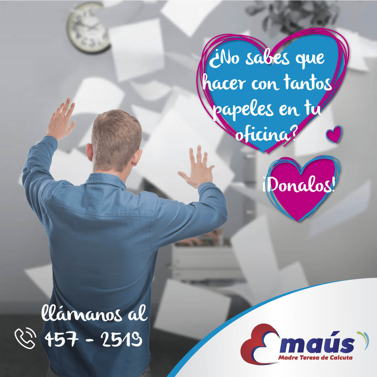Donaciones Papel Emaús Madre Teresa Calcuta