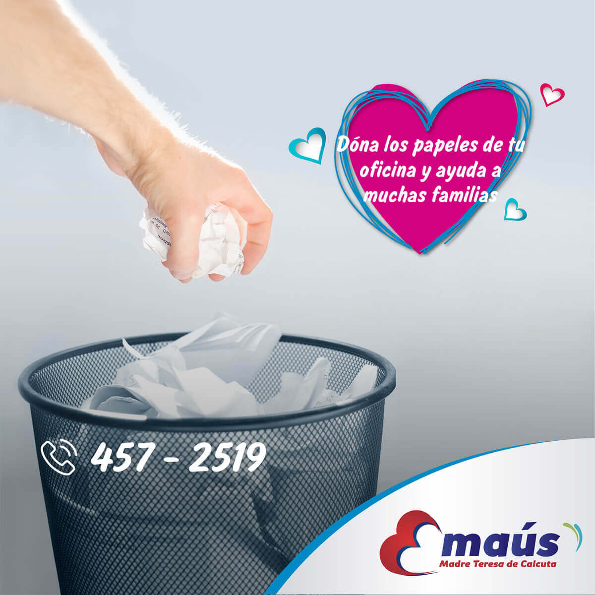 Donaciones Papel Emaús Madre Teresa Calcuta